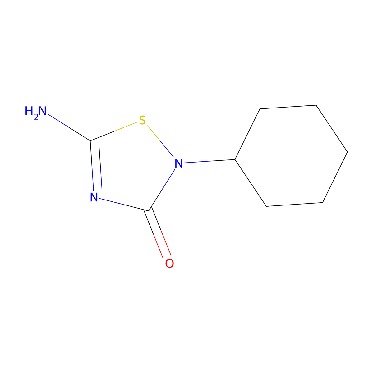 5-Amino-2-cyclohexyl-1,2,4-thiadiazol-3(2H)-one molecular structure, CAS 1365939-81-6