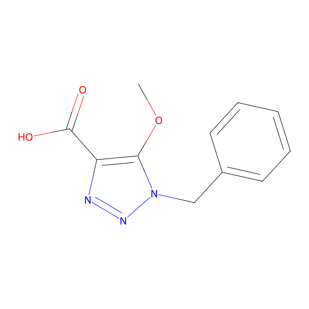 1-Benzyl-5-methoxy-triazole-4-carboxylic acid molecular structure, CAS 1365940-35-7