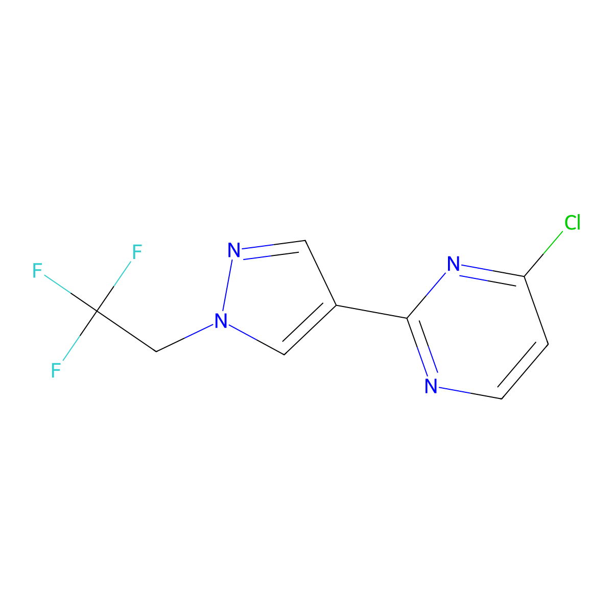 4-Chloro-2-(1-(2,2,2-trifluoroethyl)-1H-pyrazol-4-yl)pyrimidine molecular structure, CAS 1365940-41-5