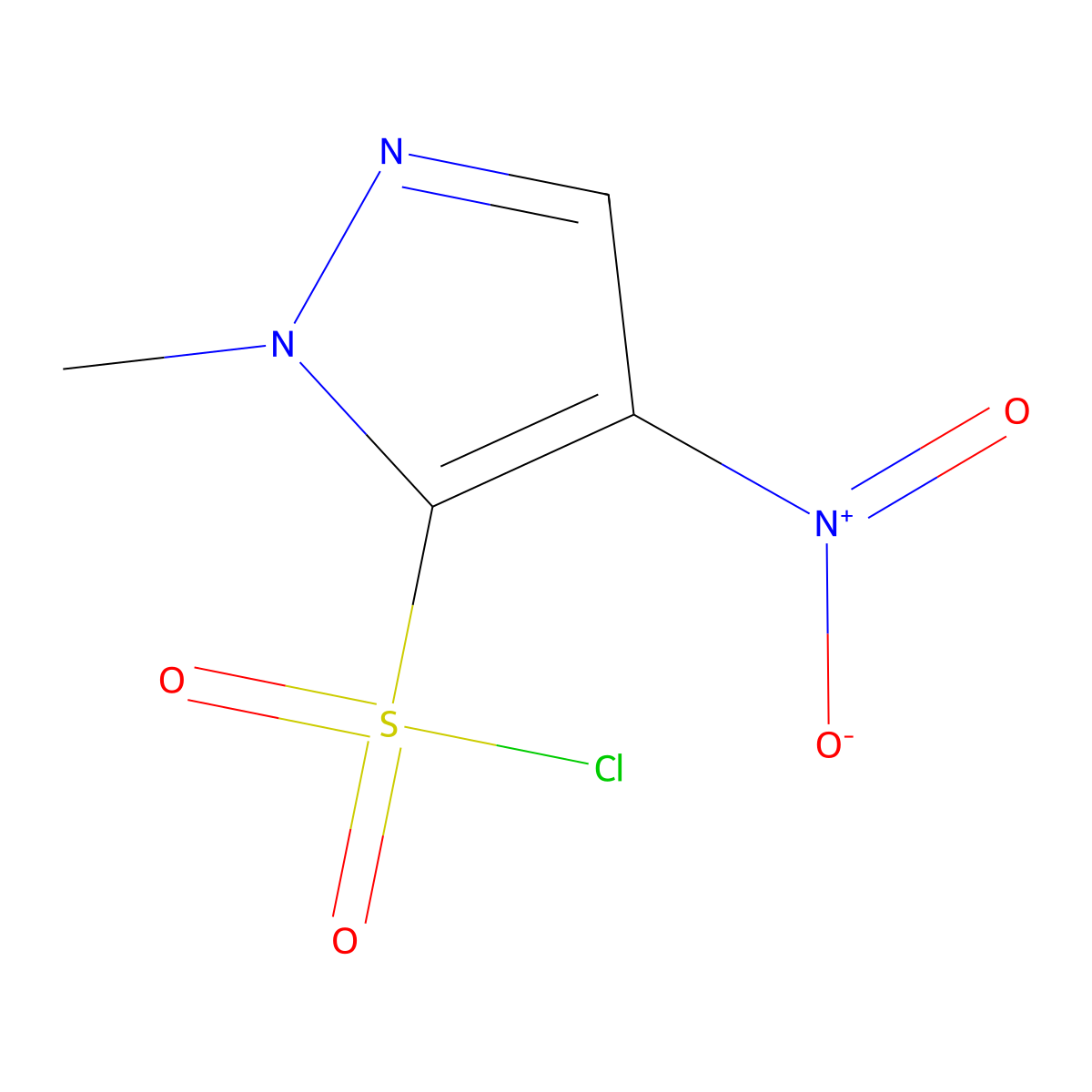 1-methyl-4-nitro-1H-pyrazole-5-sulfonyl chloride molecular structure, CAS 1365941-03-2