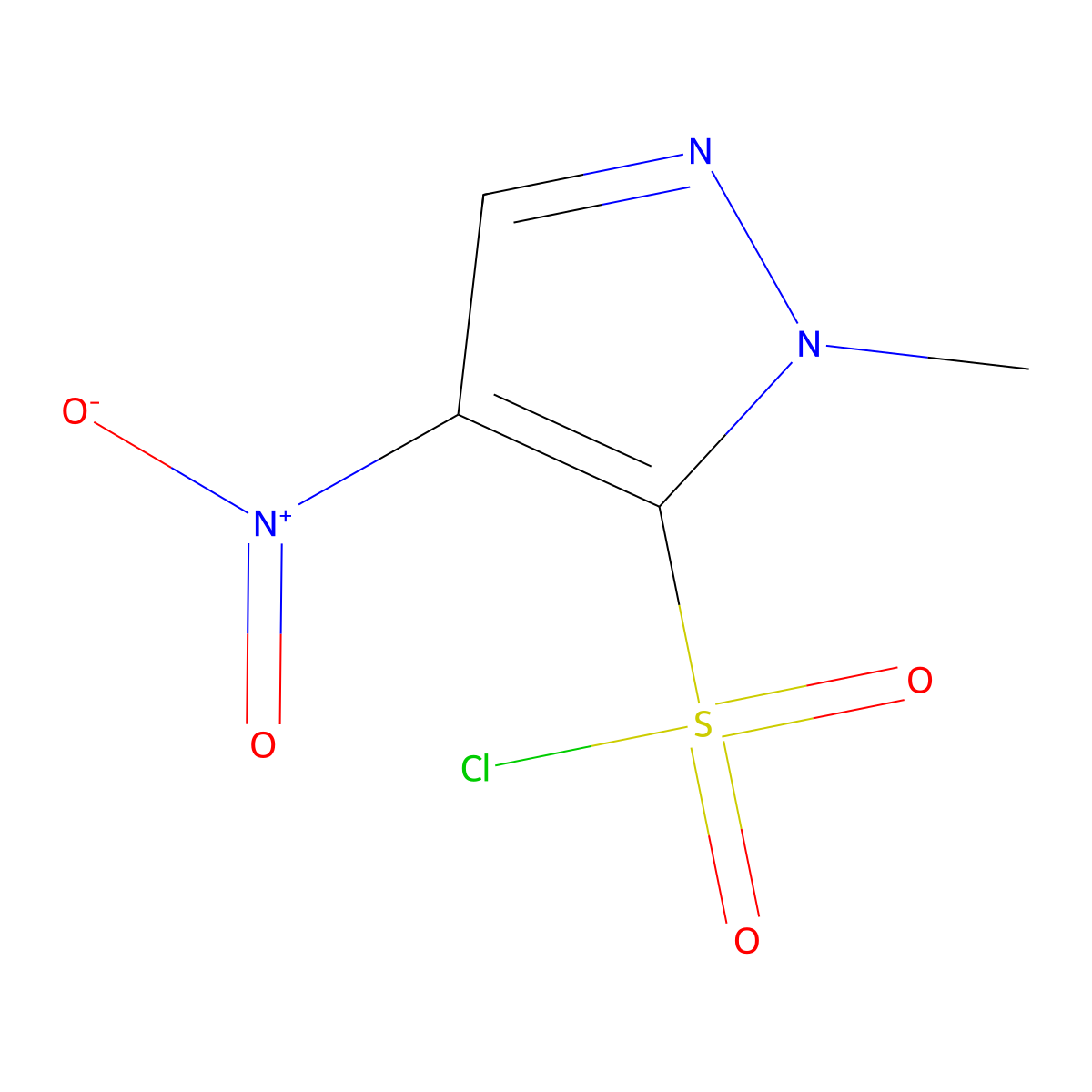1-methyl-4-nitro-1H-pyrazole-5-sulfonyl chloride molecular structure, CAS 1365941-03-2