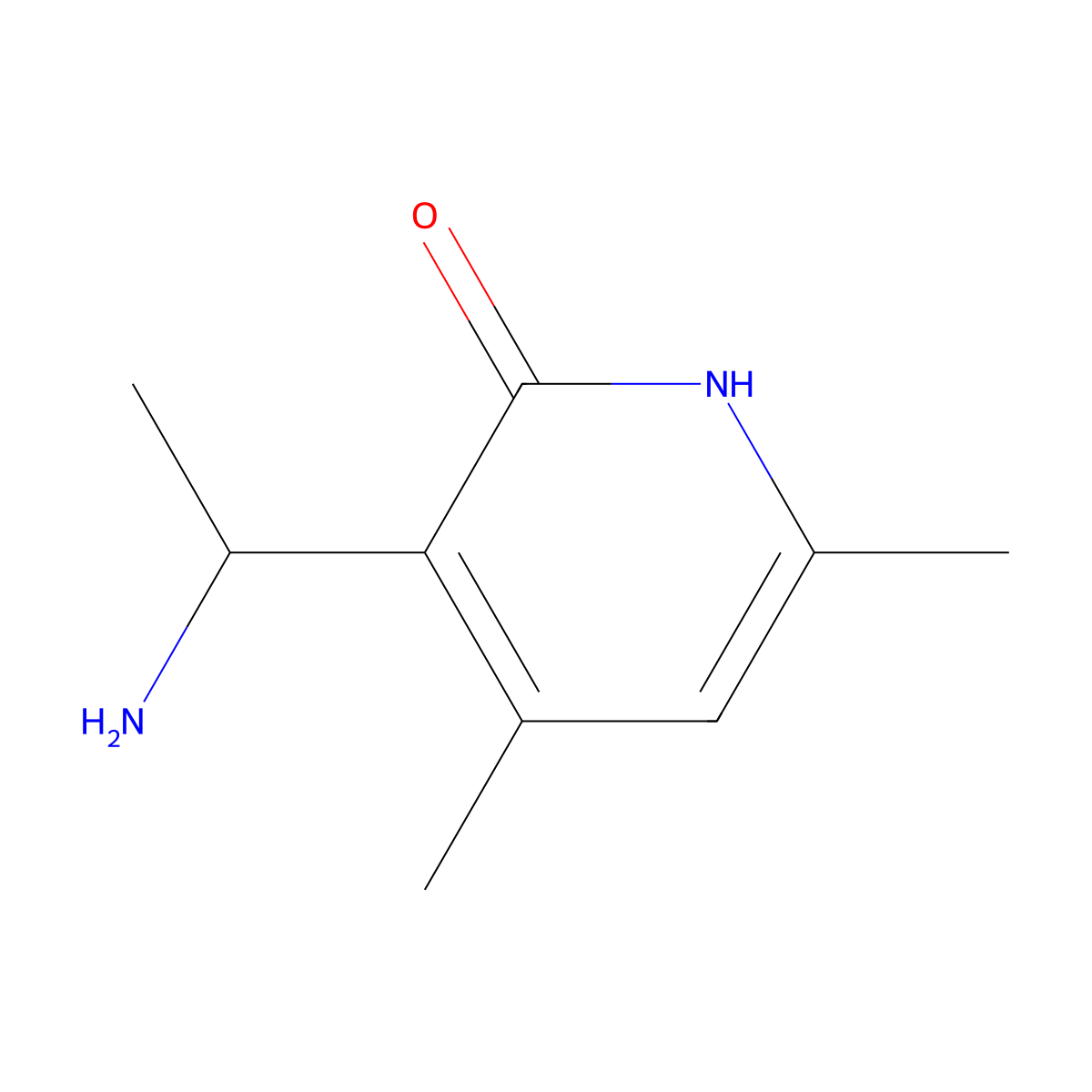 3-(1-Aminoethyl)-4,6-dimethylpyridin-2(1H)-one molecular structure, CAS 1365941-17-8