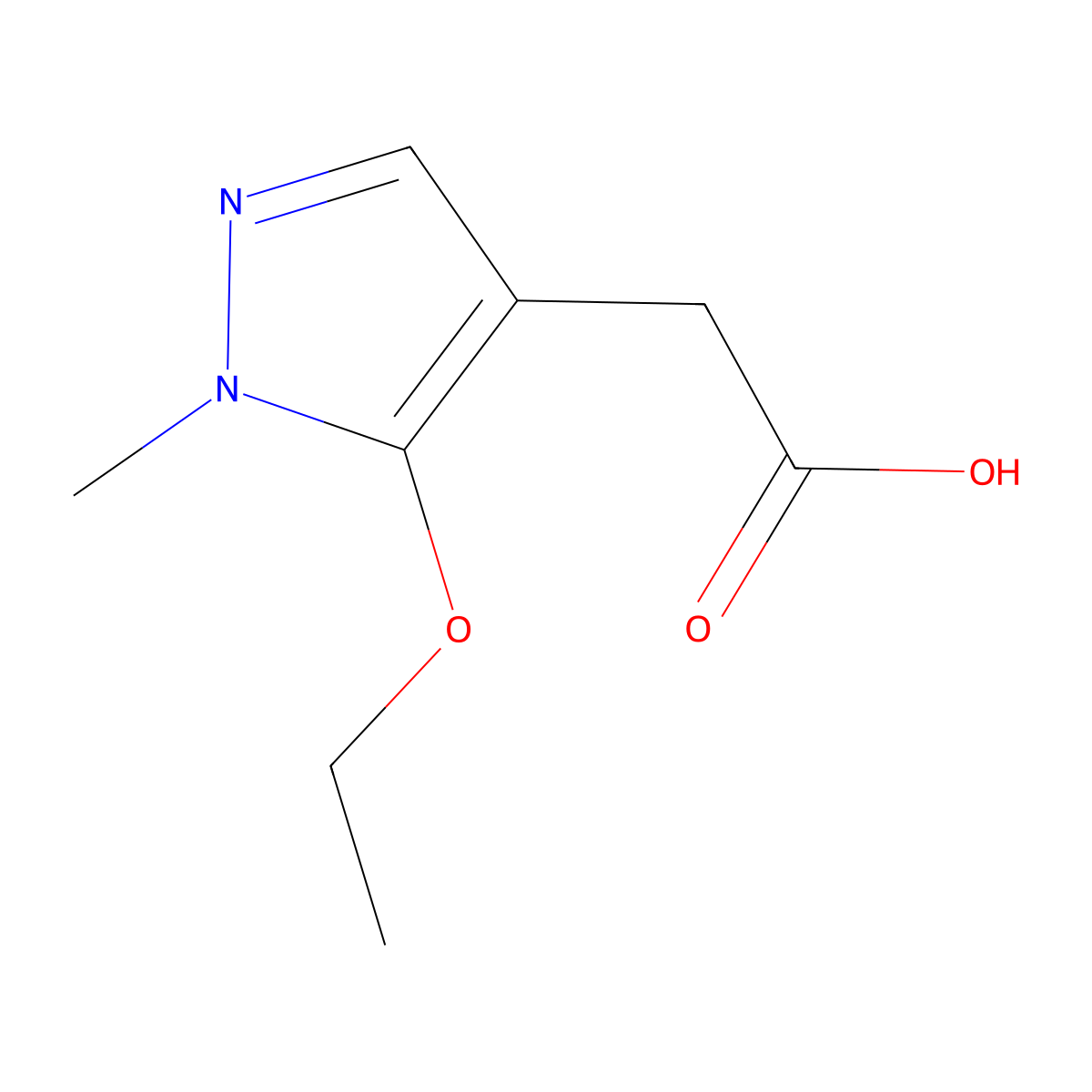 2-(5-Ethoxy-1-methyl-1H-pyrazol-4-yl)acetic acid molecular structure, CAS 1365941-91-8