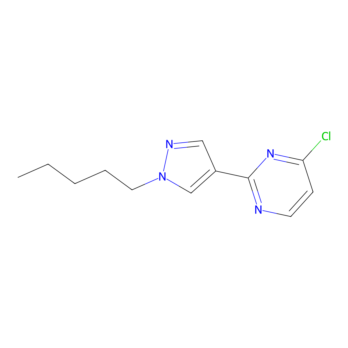 4-Chloro-2-(1-pentyl-1H-pyrazol-4-yl)pyrimidine molecular structure, CAS 1365941-97-4