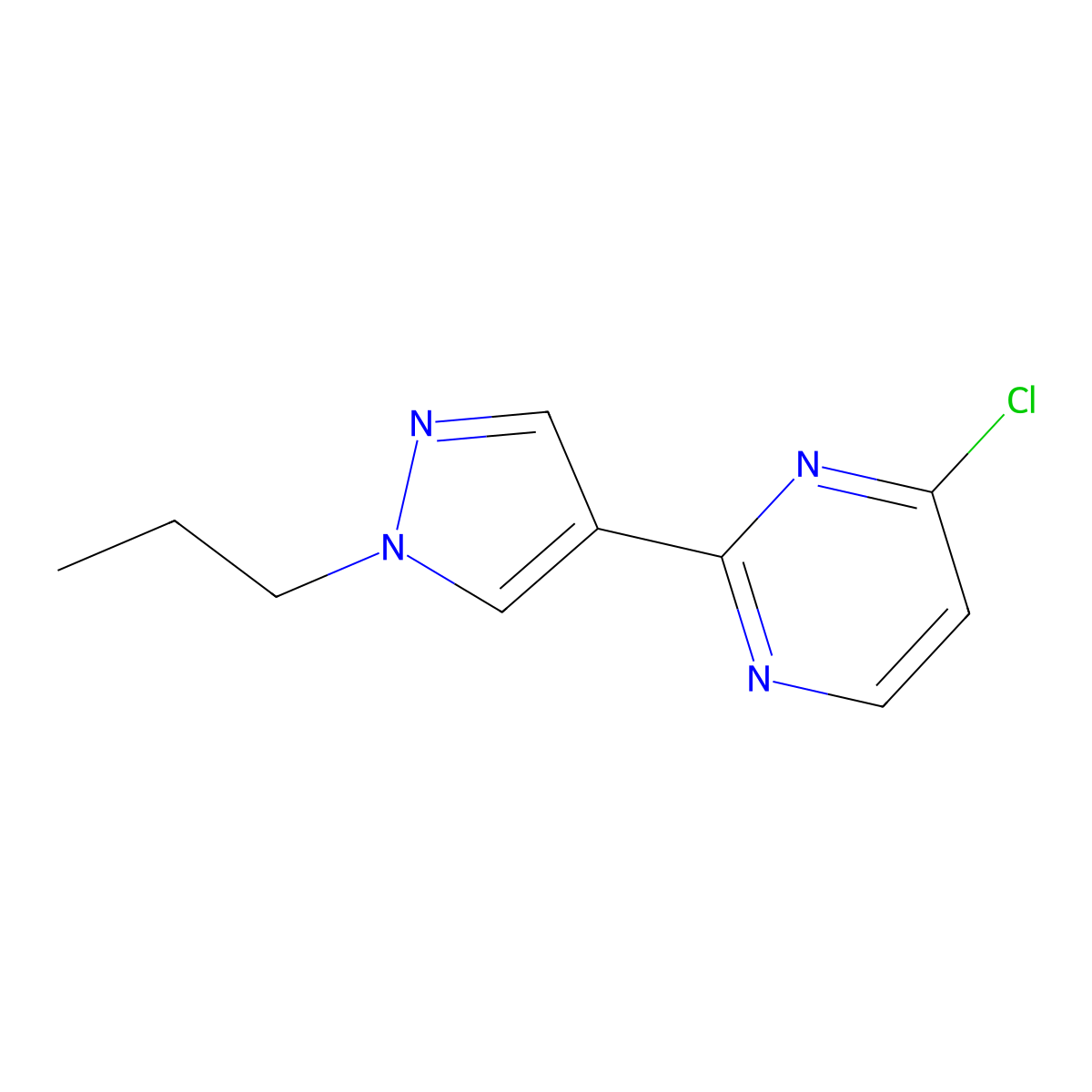 4-Chloro-2-(1-propyl-1H-pyrazol-4-yl)pyrimidine molecular structure, CAS 1365942-00-2