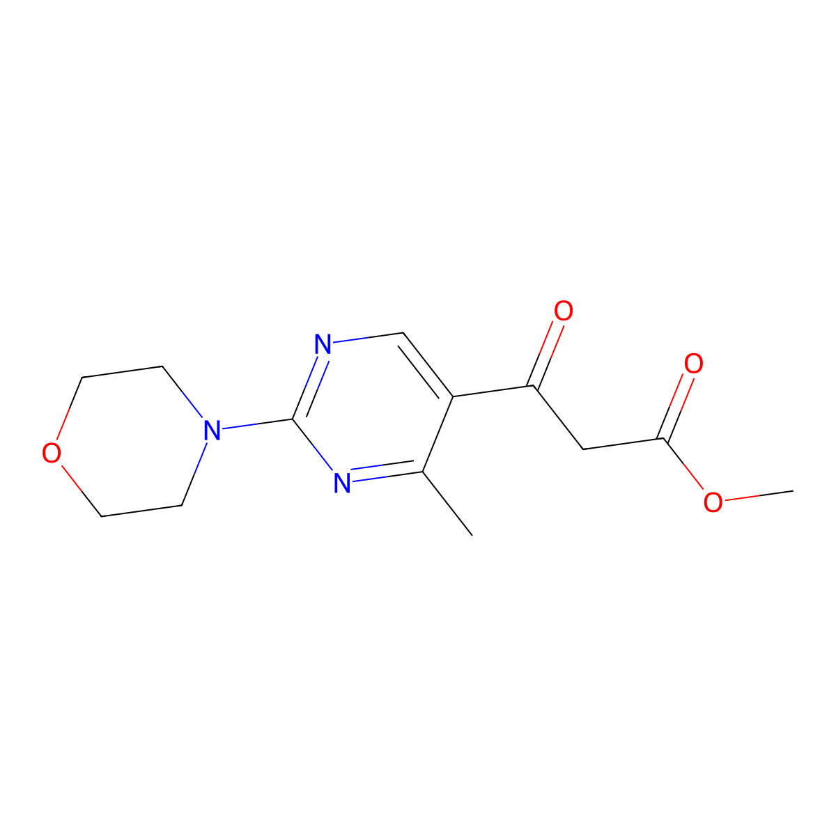 Methyl 3-(4-methyl-2-morpholin-4-ylpyrimidin-5-yl)-3-oxopropanoate molecular structure, CAS 1365942-17-1