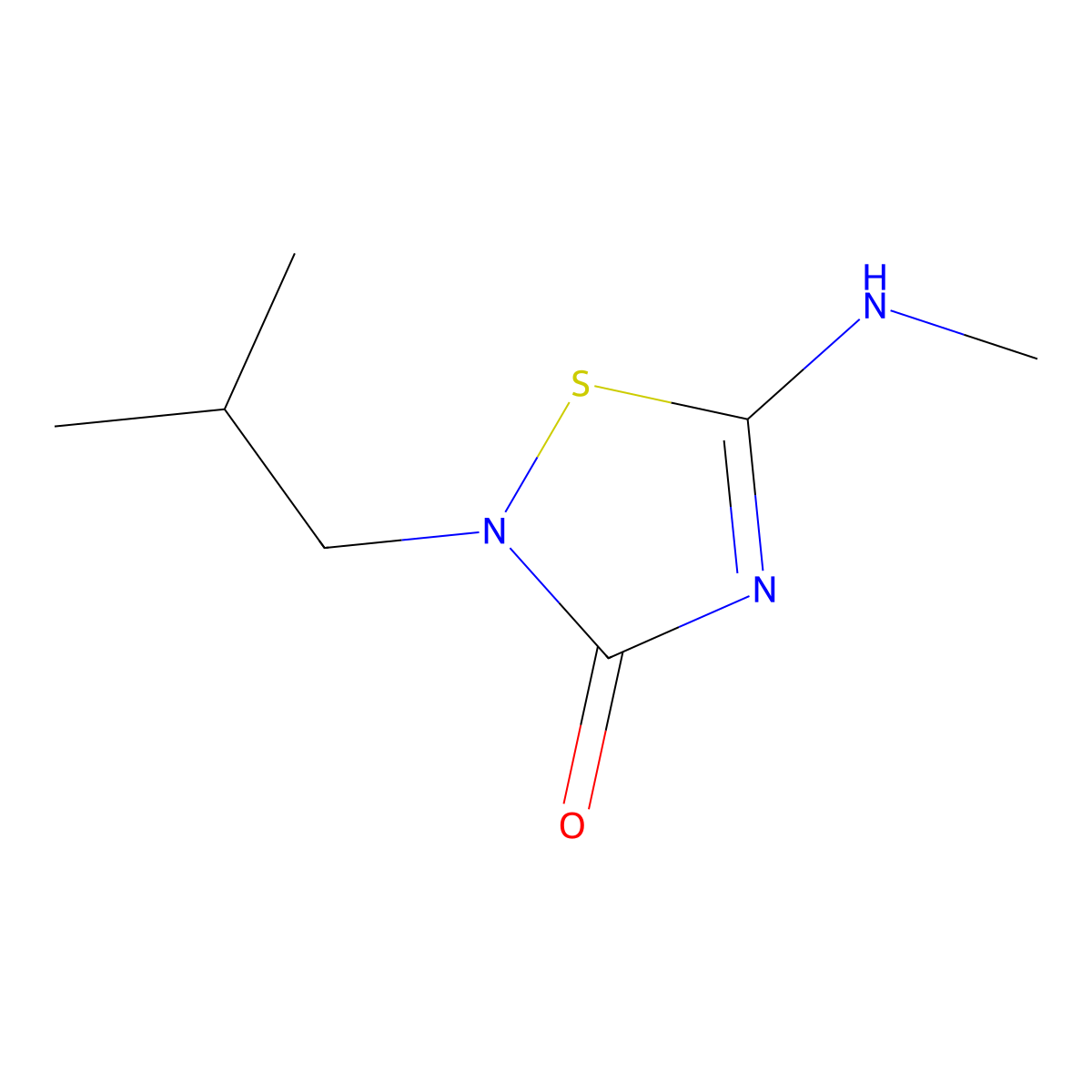 2-Isobutyl-5-(methylamino)-1,2,4-thiadiazol-3(2H)-one molecular structure, CAS 1365942-26-2