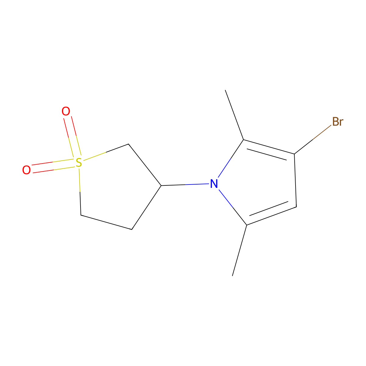 3-(3-Bromo-2,5-dimethyl-1H-pyrrol-1-yl)tetrahydrothiophene 1,1-dioxide molecular structure, CAS 1365942-34-2