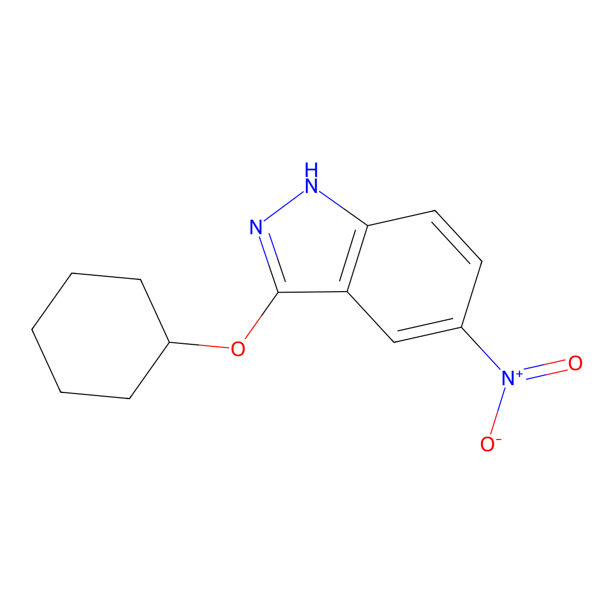 3-(Cyclohexyloxy)-5-nitro-1H-indazole molecular structure, CAS 1365942-70-6