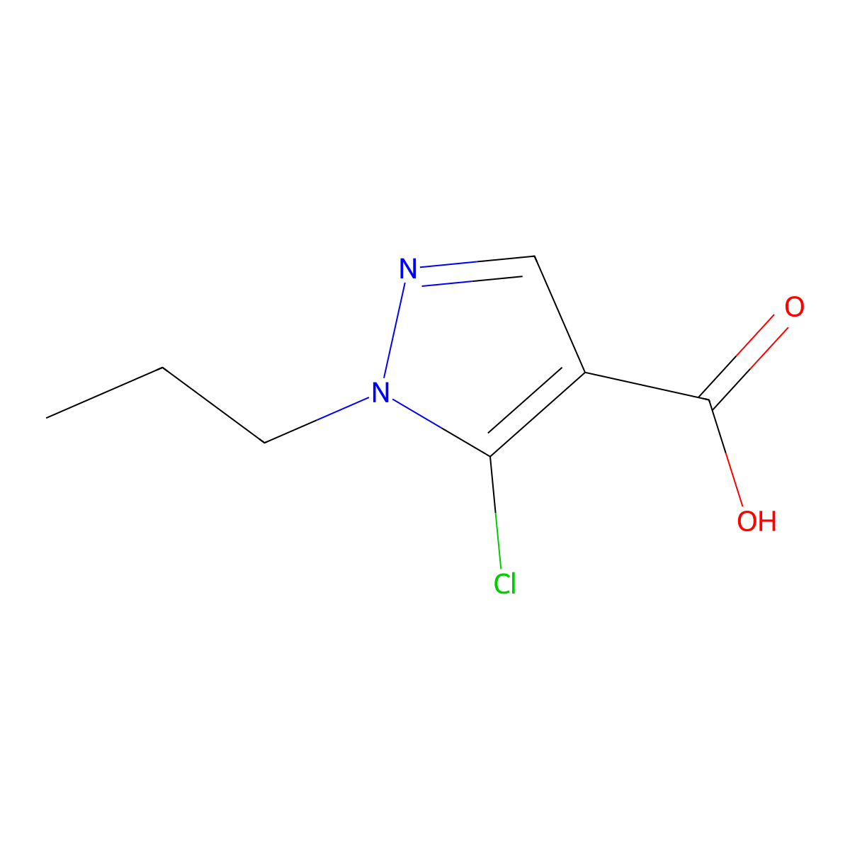 5-chloro-1-propyl-1H-pyrazole-4-carboxylic acid molecular structure, CAS 1365942-96-6
