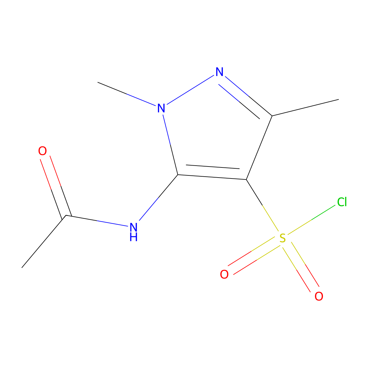 5-acetamido-1,3-dimethyl-1H-pyrazole-4-sulfonyl chloride molecular structure, CAS 1365957-08-9