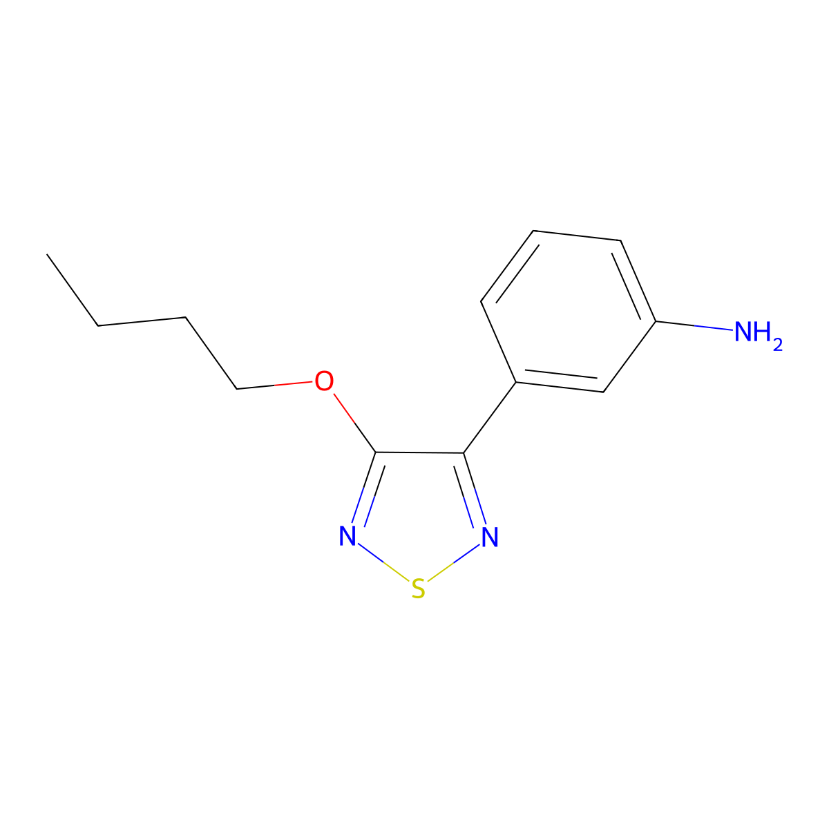 3-(4-Butoxy-1,2,5-thiadiazol-3-yl)aniline molecular structure, CAS 1365957-26-1