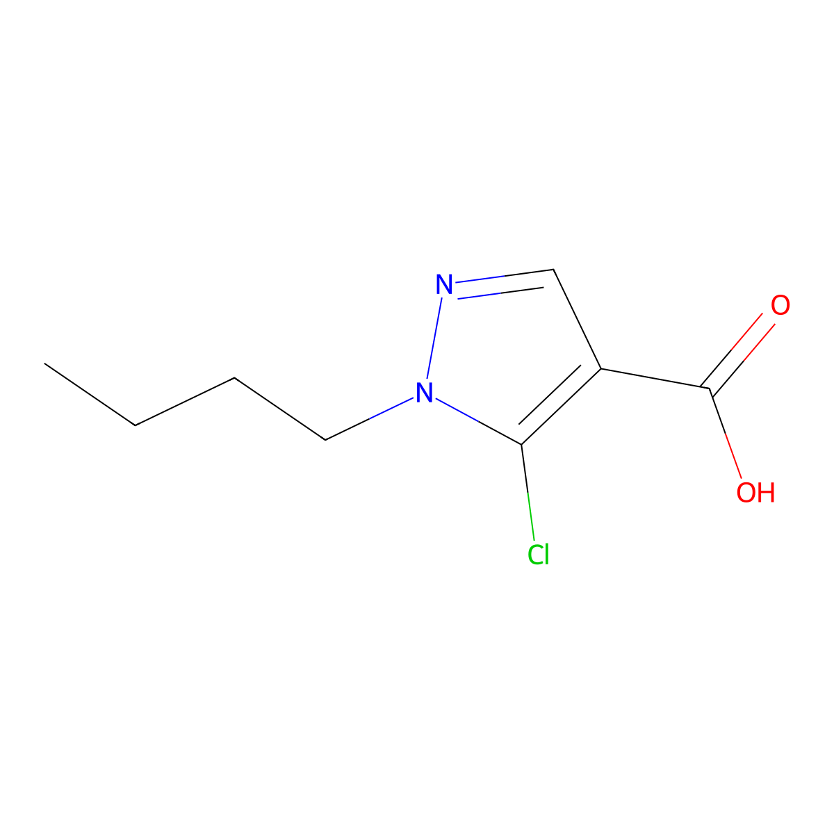 1-Butyl-5-chloro-1h-pyrazole-4-carboxylic acid molecular structure, CAS 1365957-88-5