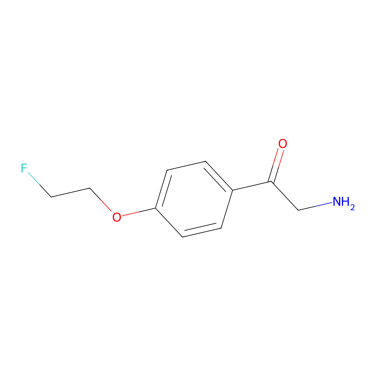 2-Amino-1-[4-(2-fluoroethoxy)phenyl]ethan-1-one molecular structure, CAS 1365958-47-9