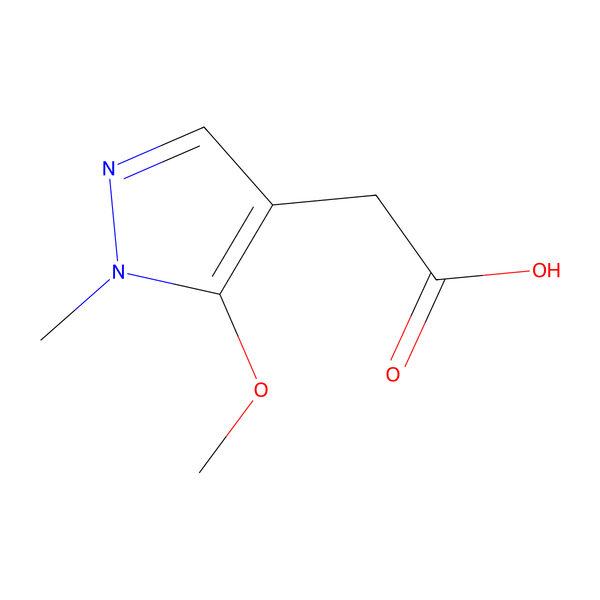 2-(5-Methoxy-1-methyl-1H-pyrazol-4-yl)acetic acid molecular structure, CAS 1365959-06-3
