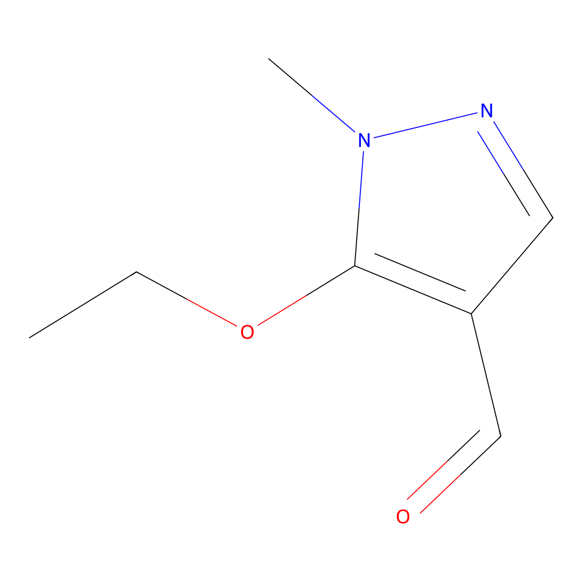 5-ethoxy-1-methyl-1H-pyrazole-4-carbaldehyde molecular structure, CAS 1365959-17-6