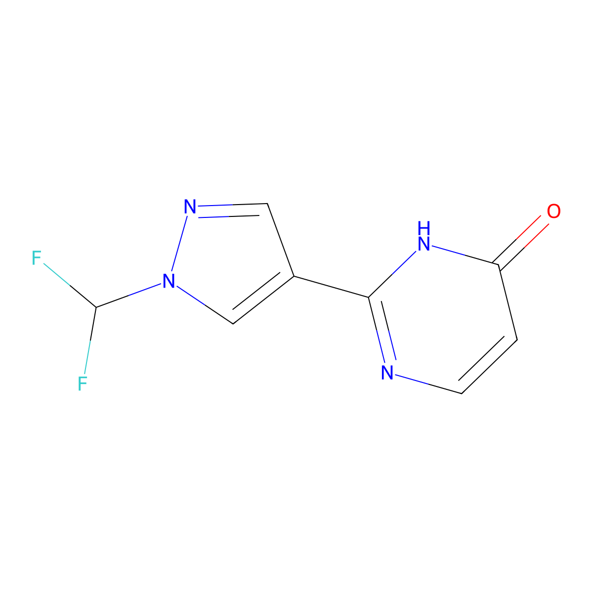 2-(1-(Difluoromethyl)-1H-pyrazol-4-yl)pyrimidin-4-ol molecular structure, CAS 1365959-76-7