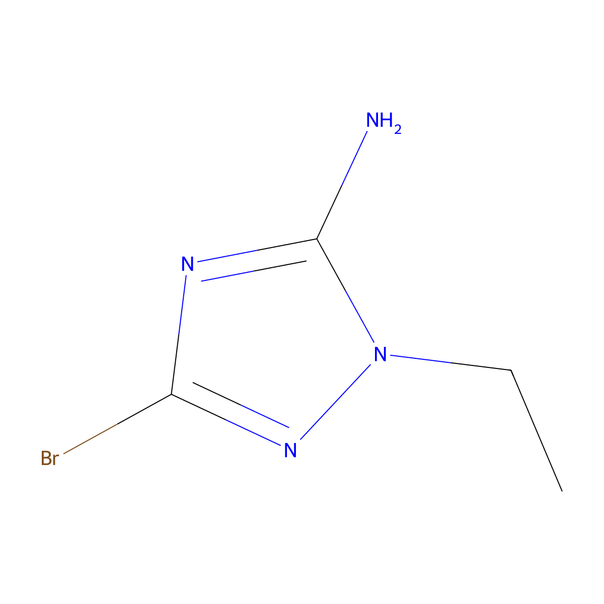 3-bromo-1-ethyl-1H-1,2,4-triazol-5-amine molecular structure, CAS 1365960-86-6