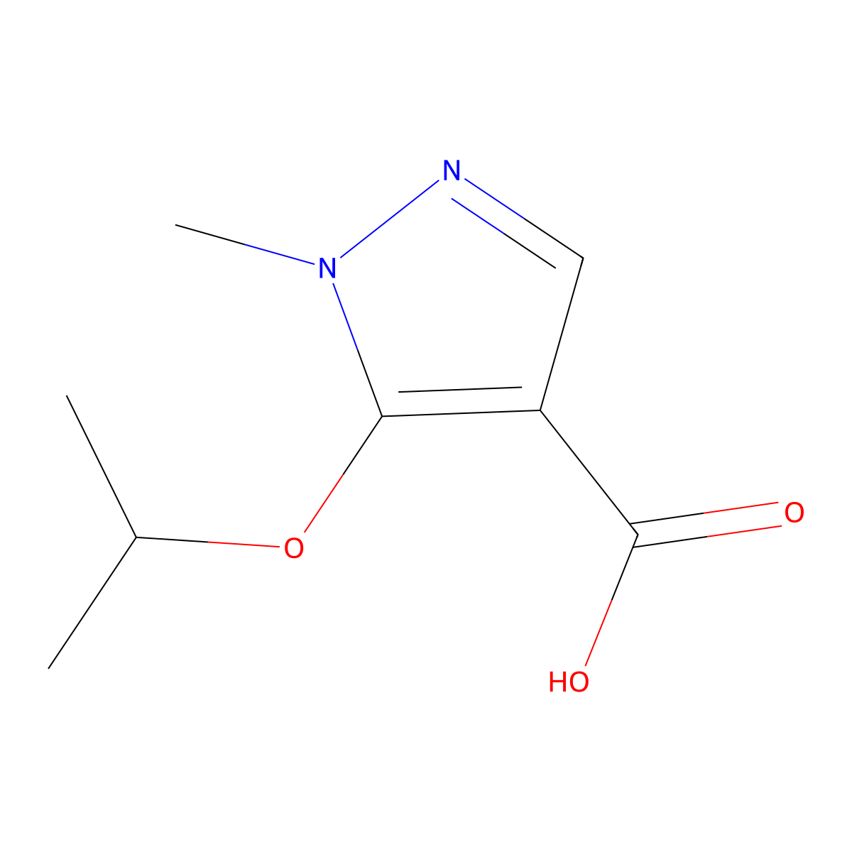 5-Isopropoxy-1-methyl-1H-pyrazole-4-carboxylic acid molecular structure, CAS 1365960-93-5