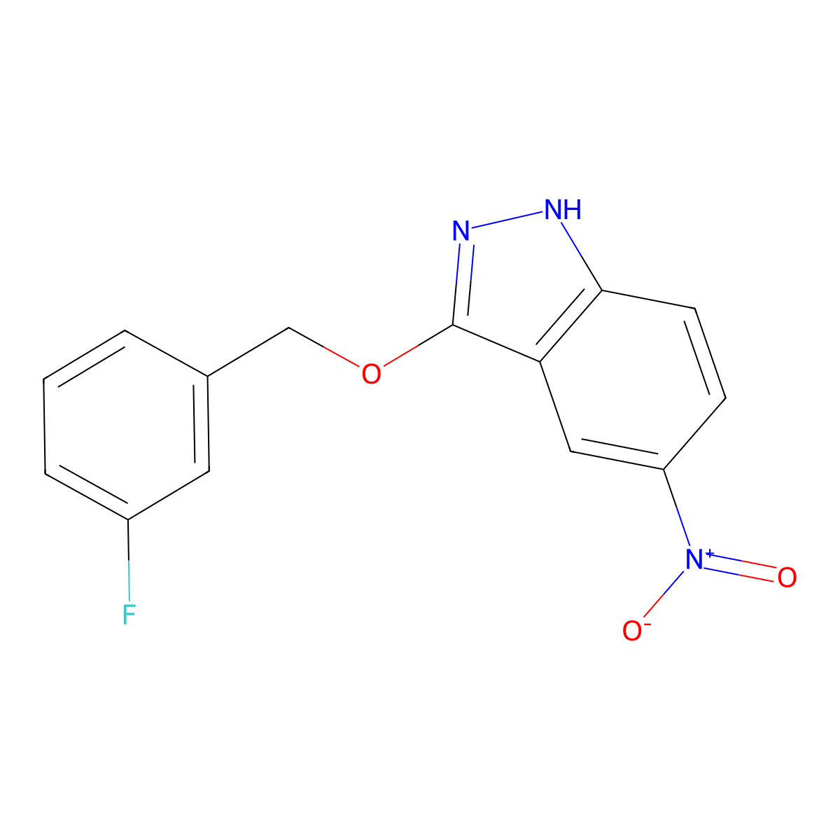 3-((3-Fluorobenzyl)oxy)-5-nitro-1H-indazole molecular structure, CAS 1365961-00-7