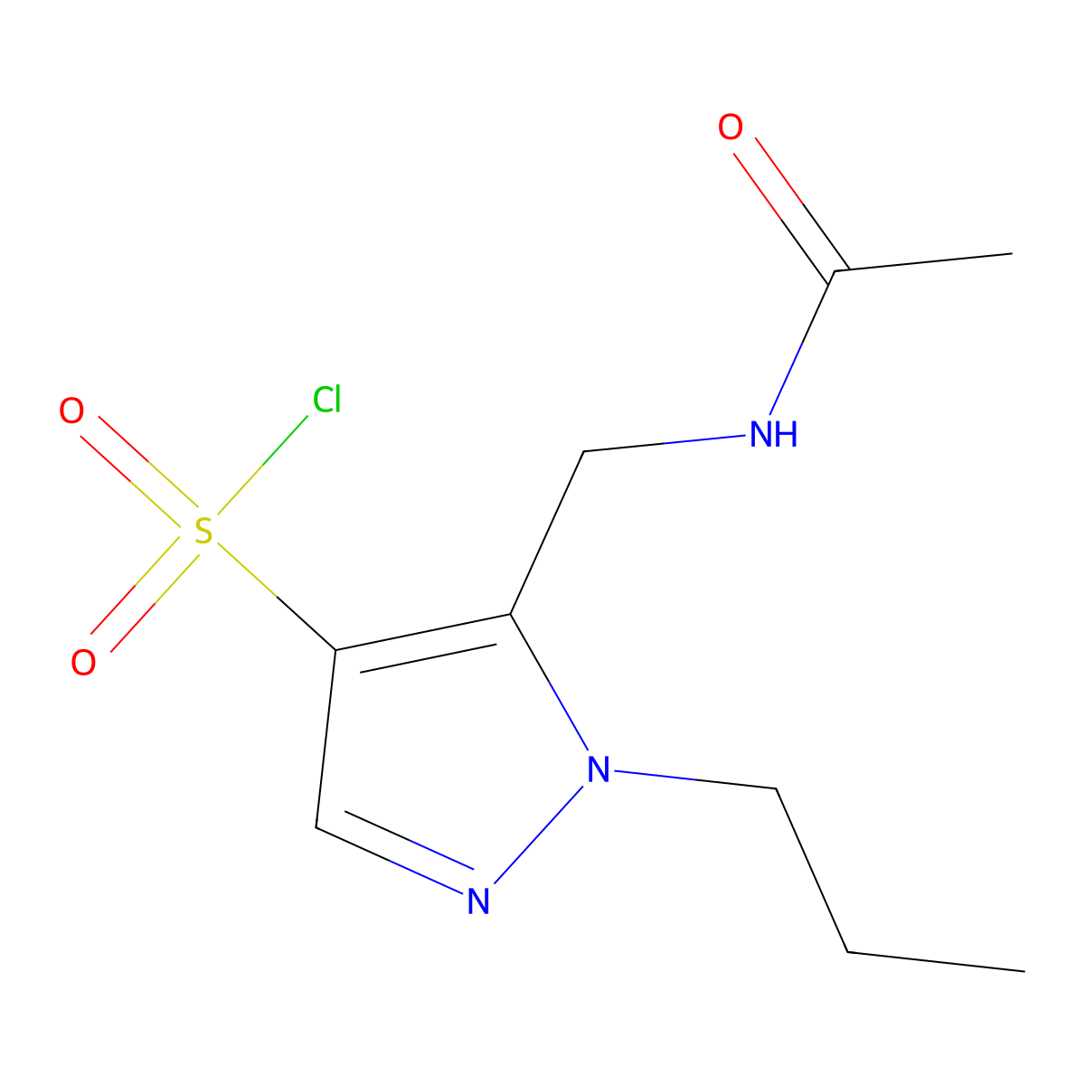 5-(acetylamino-methyl)-1-propyl-1H-pyrazole-4-sulfonyl chloride molecular structure, CAS 1365961-31-4