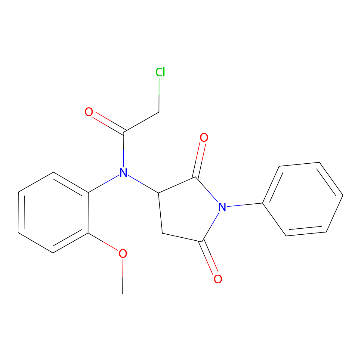 2-chloro-N-(2,5-dioxo-1-phenylpyrrolidin-3-yl)-N-(2-methoxyphenyl)acetamide molecular structure, CAS 1365961-74-5