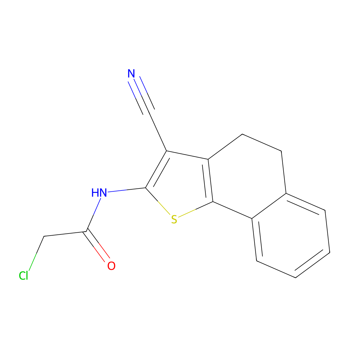 2-Chloro-N-(3-cyano-4,5-dihydronaphtho[1,2-b]thien-2-yl)acetamide molecular structure, CAS 1365962-07-7