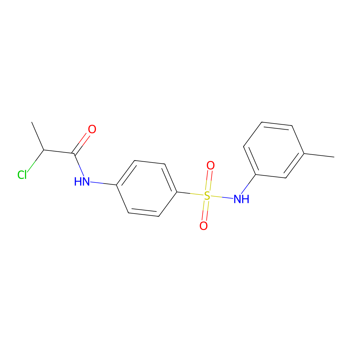 2-Chloro-N-(4-{[(3-methylphenyl)amino]sulfonyl}phenyl)propanamide molecular structure, CAS 1365962-14-6