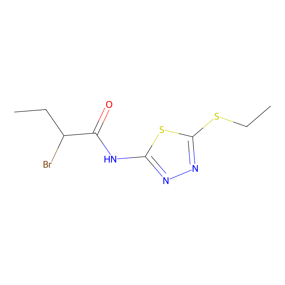 2-Bromo-N-[5-(ethylthio)-1,3,4-thiadiazol-2-yl]butanamide molecular structure, CAS 1365962-40-8