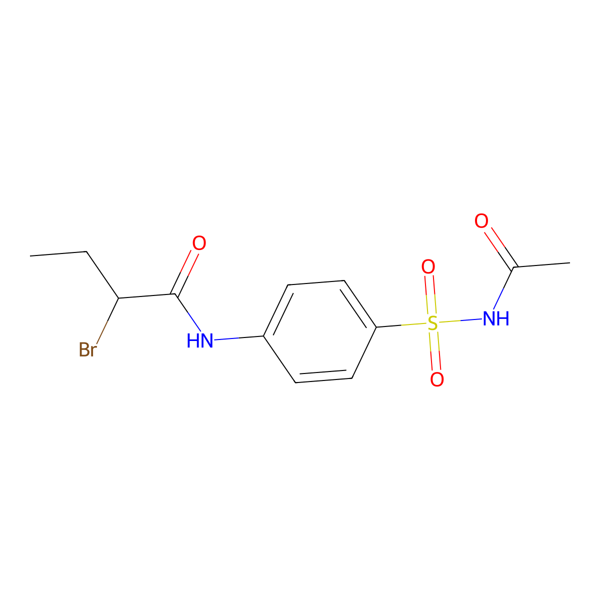 N-{4-[(Acetylamino)sulfonyl]-phenyl}-2-bromobutanamide molecular structure, CAS 1365962-58-8