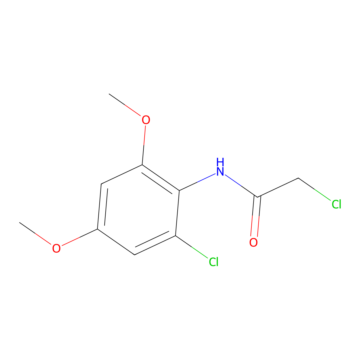 2-chloro-N-(2-chloro-4,6-dimethoxyphenyl)acetamide molecular structure, CAS 1365962-70-4