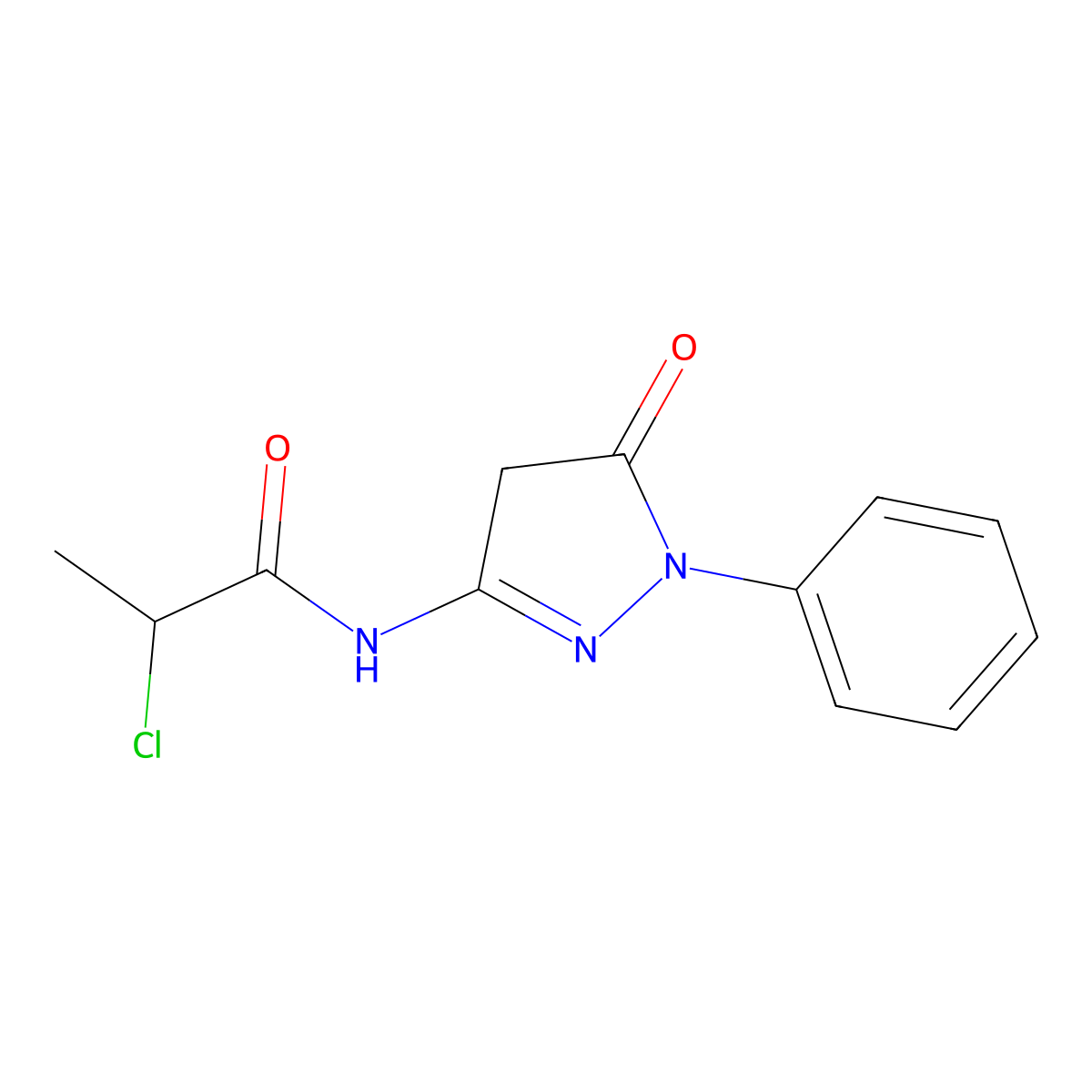 2-Chloro-N-(5-oxo-1-phenyl-4,5-dihydro-1H-pyrazol-3-yl)propanamide molecular structure, CAS 1365962-79-3