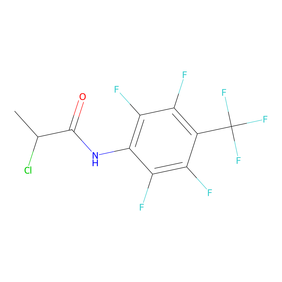 2-Chloro-N-[2,3,5,6-tetrafluoro-4-(trifluoromethyl)phenyl]propanamide molecular structure, CAS 1365962-80-6