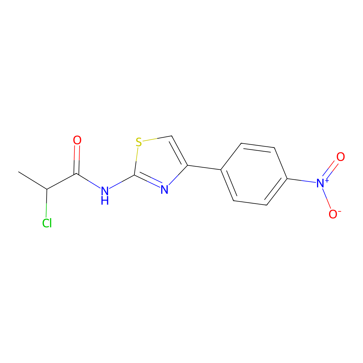 2-Chloro-N-[4-(4-nitrophenyl)-1,3-thiazol-2-yl]propanamide molecular structure, CAS 1365962-82-8