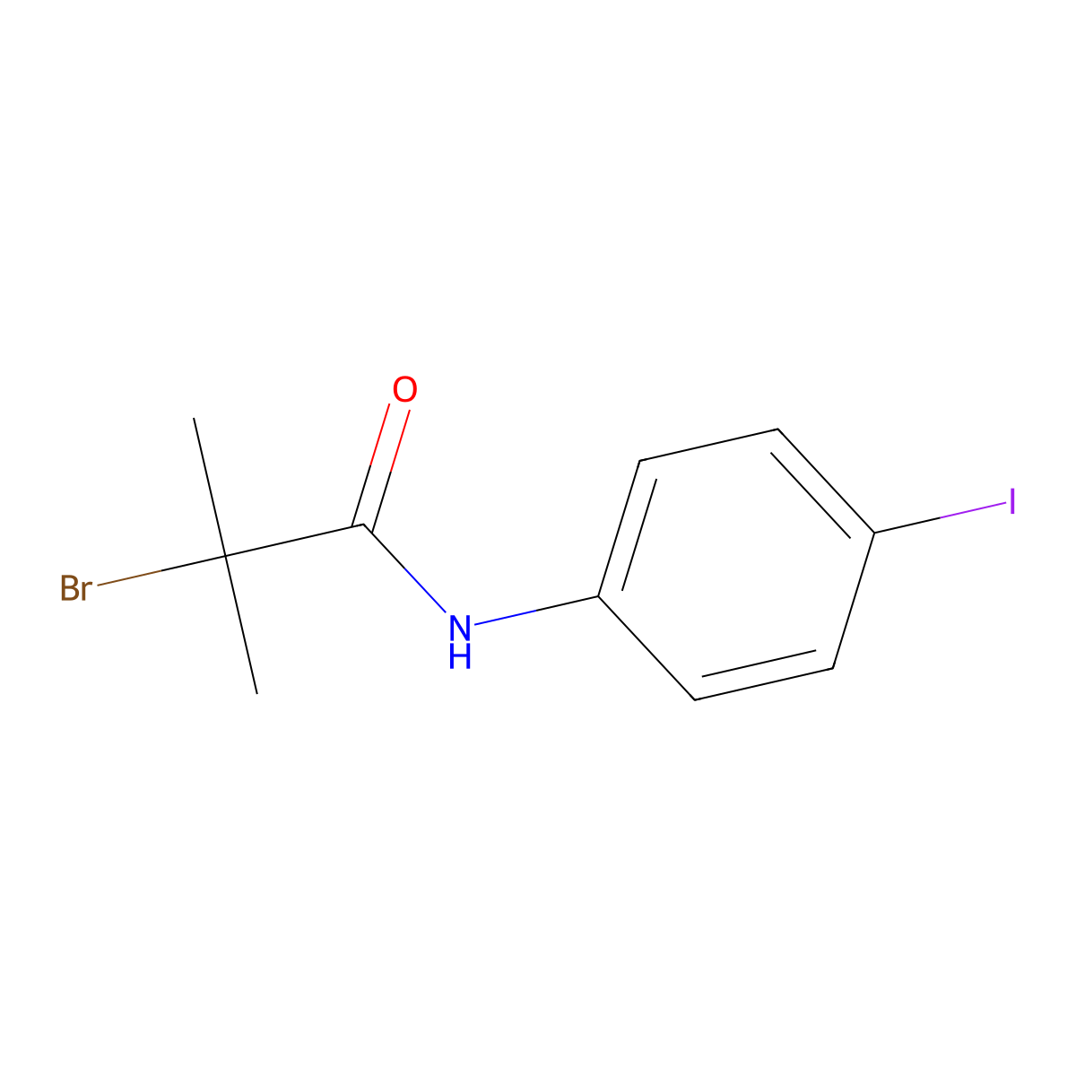 2-bromo-N-(4-iodophenyl)-2-methylpropanamide molecular structure, CAS 1365962-89-5