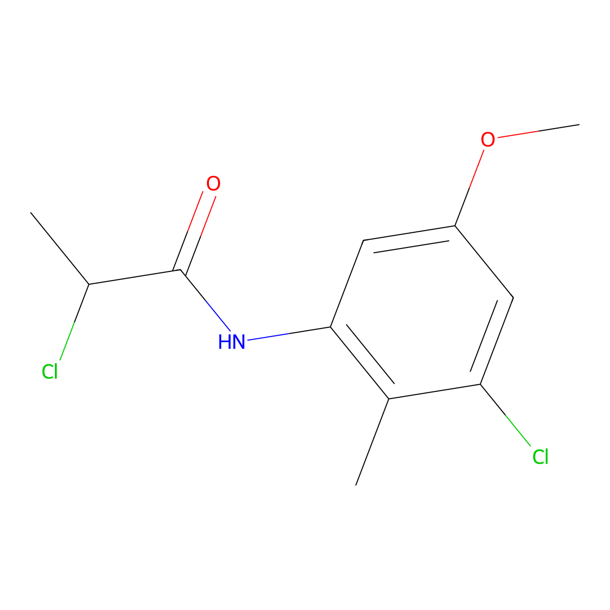2-Chloro-N-(3-chloro-5-methoxy-2-methylphenyl)propanamide molecular structure, CAS 1365962-98-6