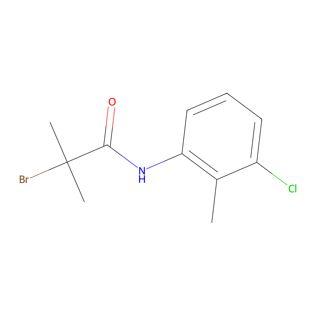 2-bromo-N-(3-chloro-2-methylphenyl)-2-methylpropanamide molecular structure, CAS 1365962-99-7