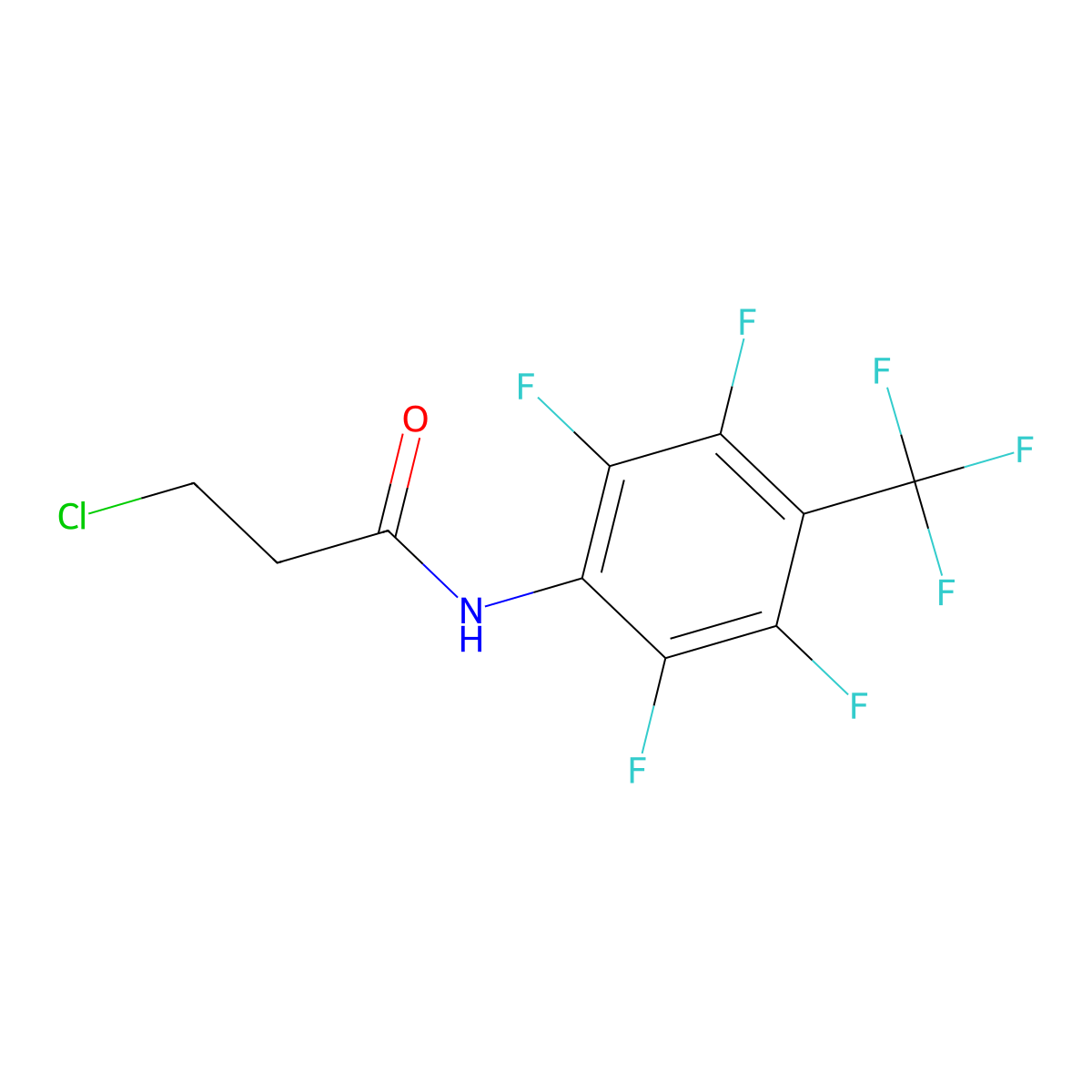 3-chloro-N-[2,3,5,6-tetrafluoro-4-(trifluoromethyl)phenyl]propanamide molecular structure, CAS 1365963-00-3