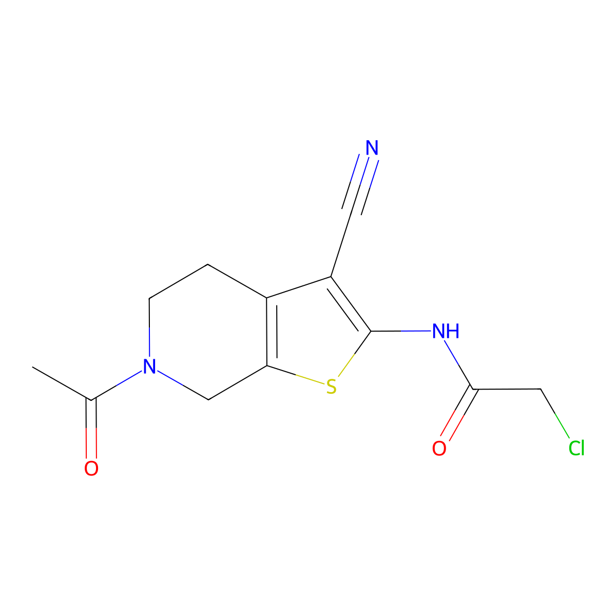 N-(6-Acetyl-3-cyano-4,5,6,7-tetrahydrothieno[2,3-c]pyridin-2-yl)-2-chloroacetamide molecular structure, CAS 1365963-10-5