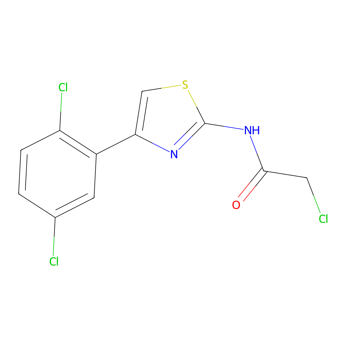 2-chloro-N-[4-(2,5-dichlorophenyl)-1,3-thiazol-2-yl]acetamide molecular structure, CAS 1365963-22-9