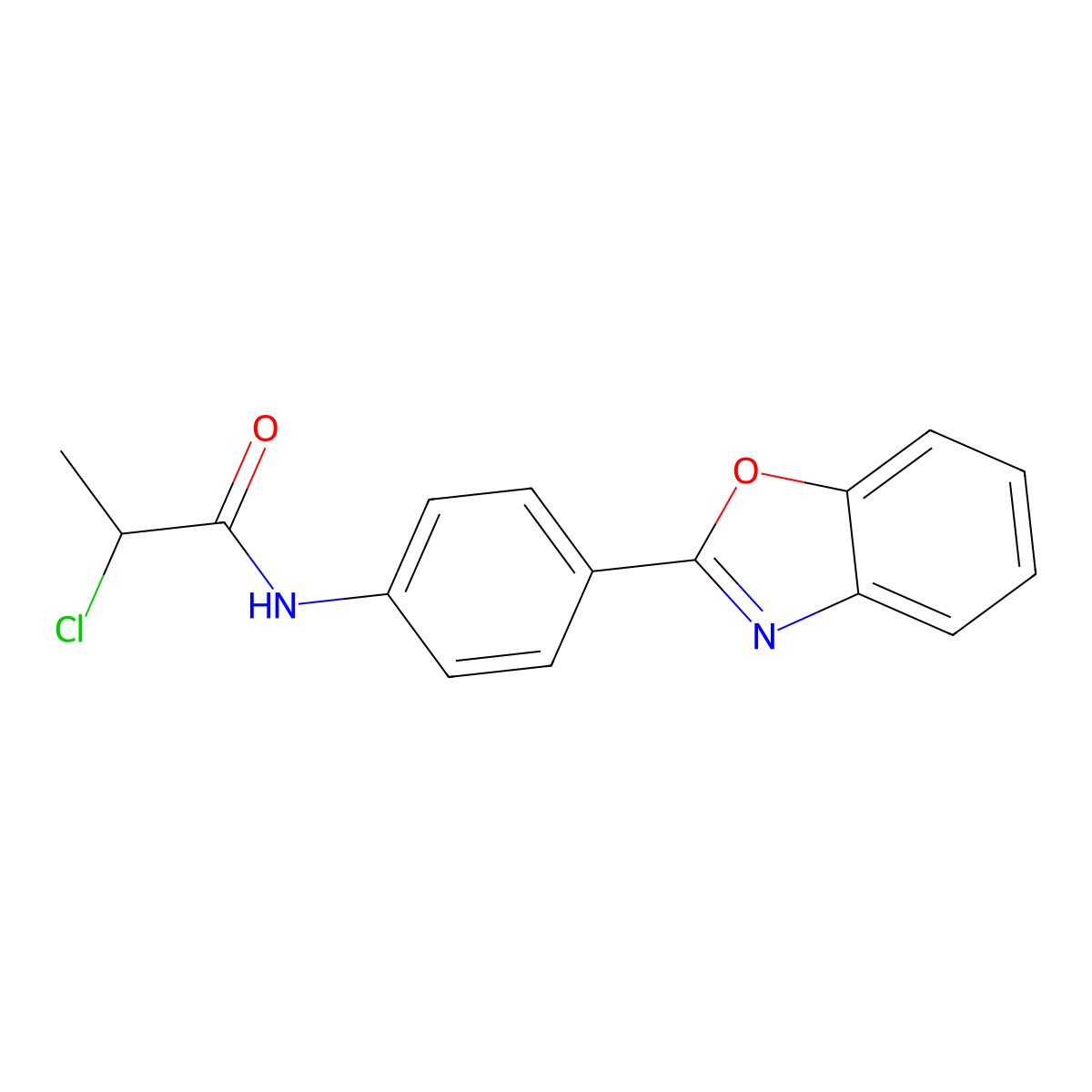 N-[4-(1,3-Benzoxazol-2-yl)phenyl]-2-chloropropanamide molecular structure, CAS 1365963-80-9