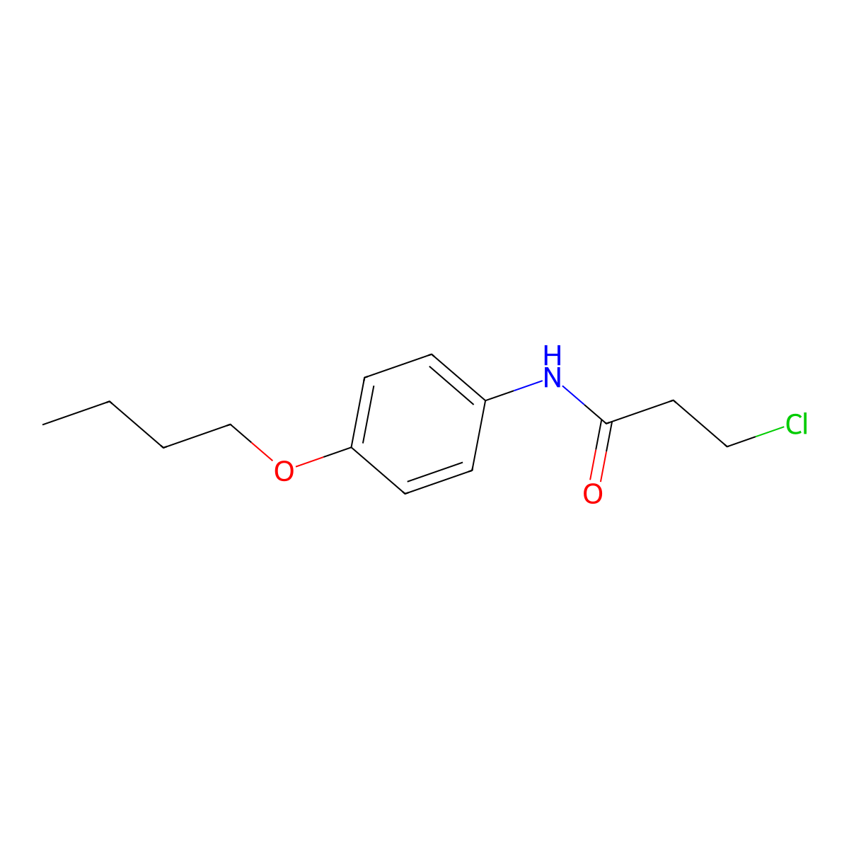 N-(4-butoxyphenyl)-3-chloropropanamide molecular structure, CAS 1365963-96-7