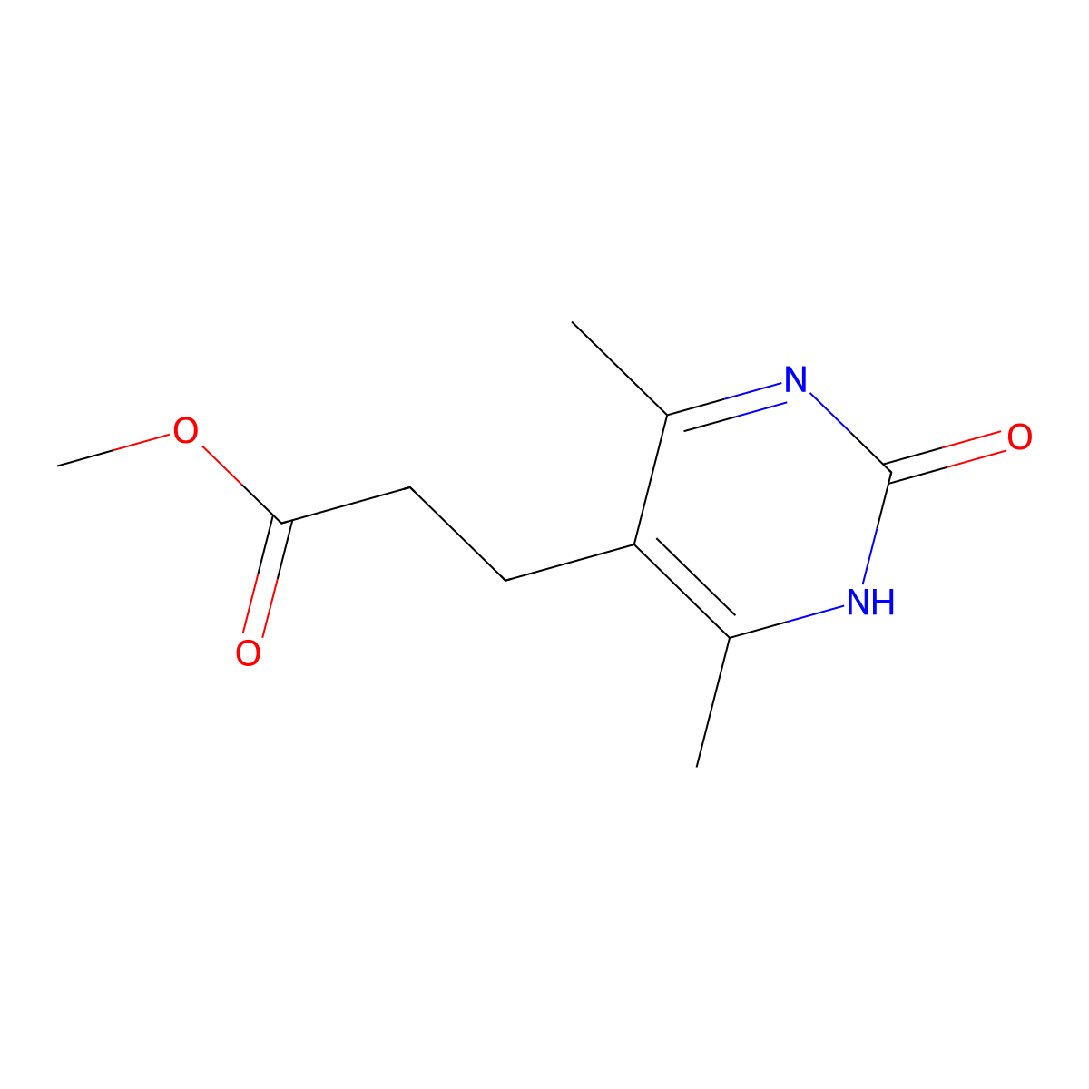 Methyl 3-(4,6-dimethyl-2-oxo-1,2-dihydropyrimidin-5-yl)propanoate molecular structure, CAS 1365963-97-8
