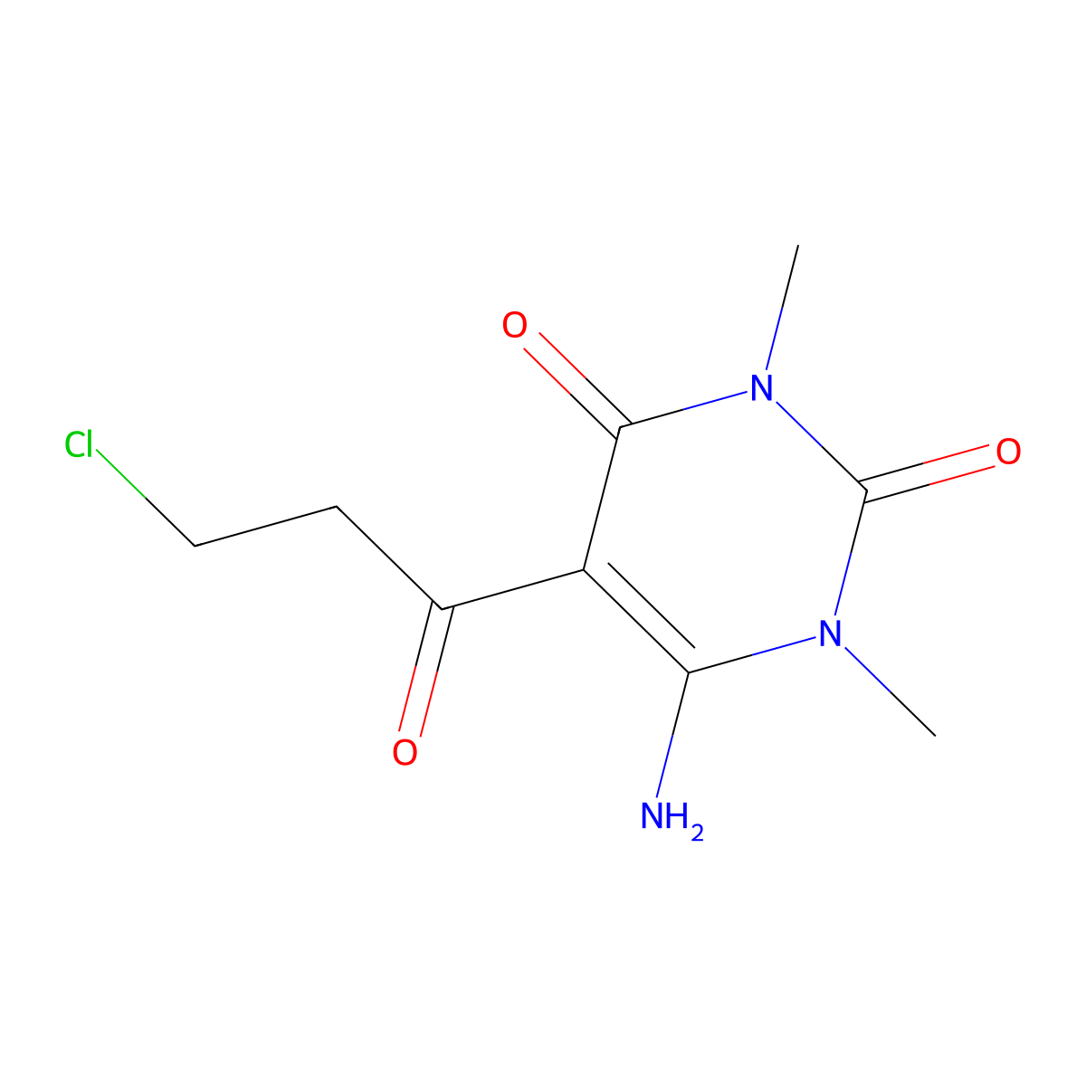 6-Amino-5-(3-chloropropanoyl)-1,3-dimethylpyrimidine-2,4(1H,3H)-dione molecular structure, CAS 1365963-99-0