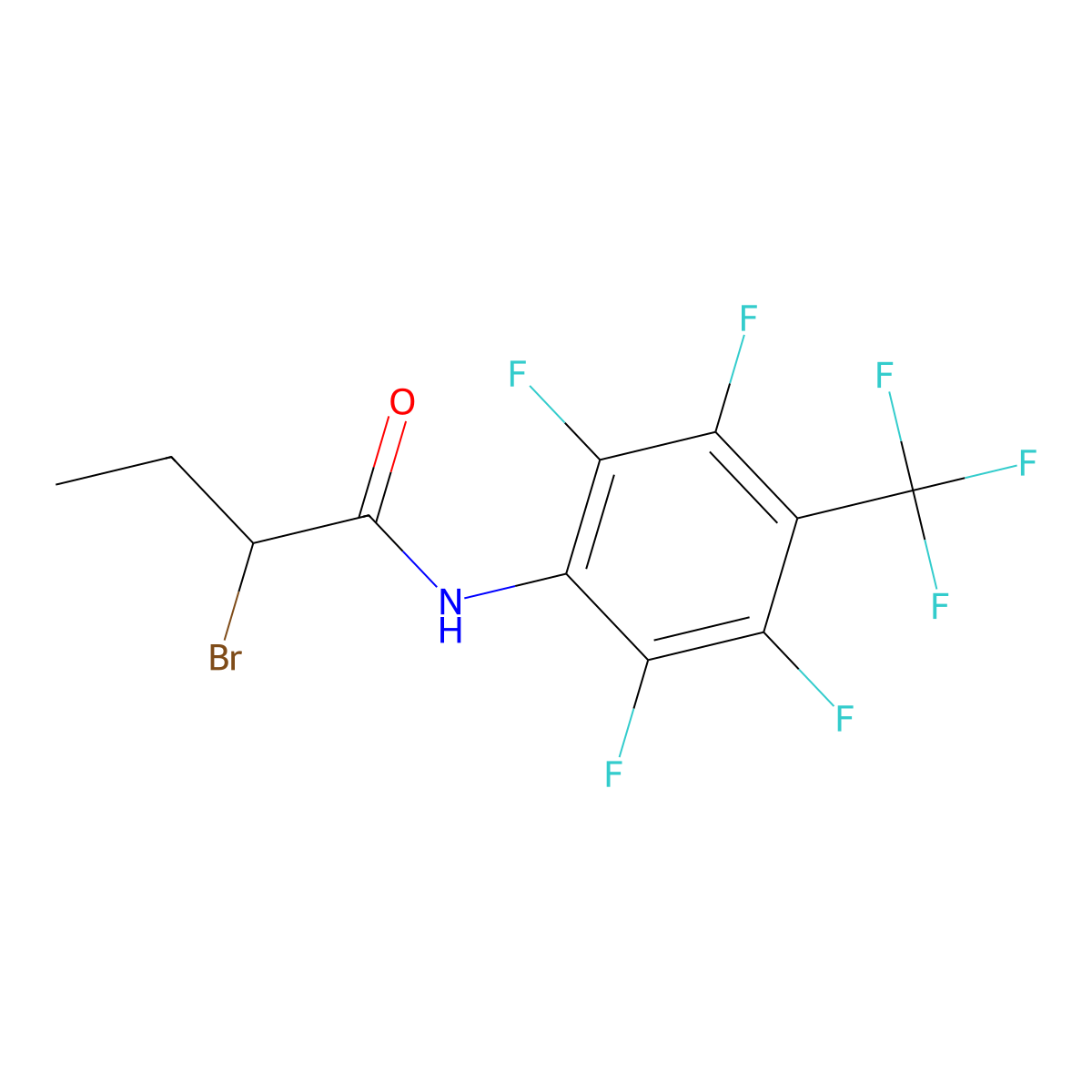 2-Bromo-N-[2,3,5,6-tetrafluoro-4-(trifluoromethyl)phenyl]butanamide molecular structure, CAS 1365964-09-5