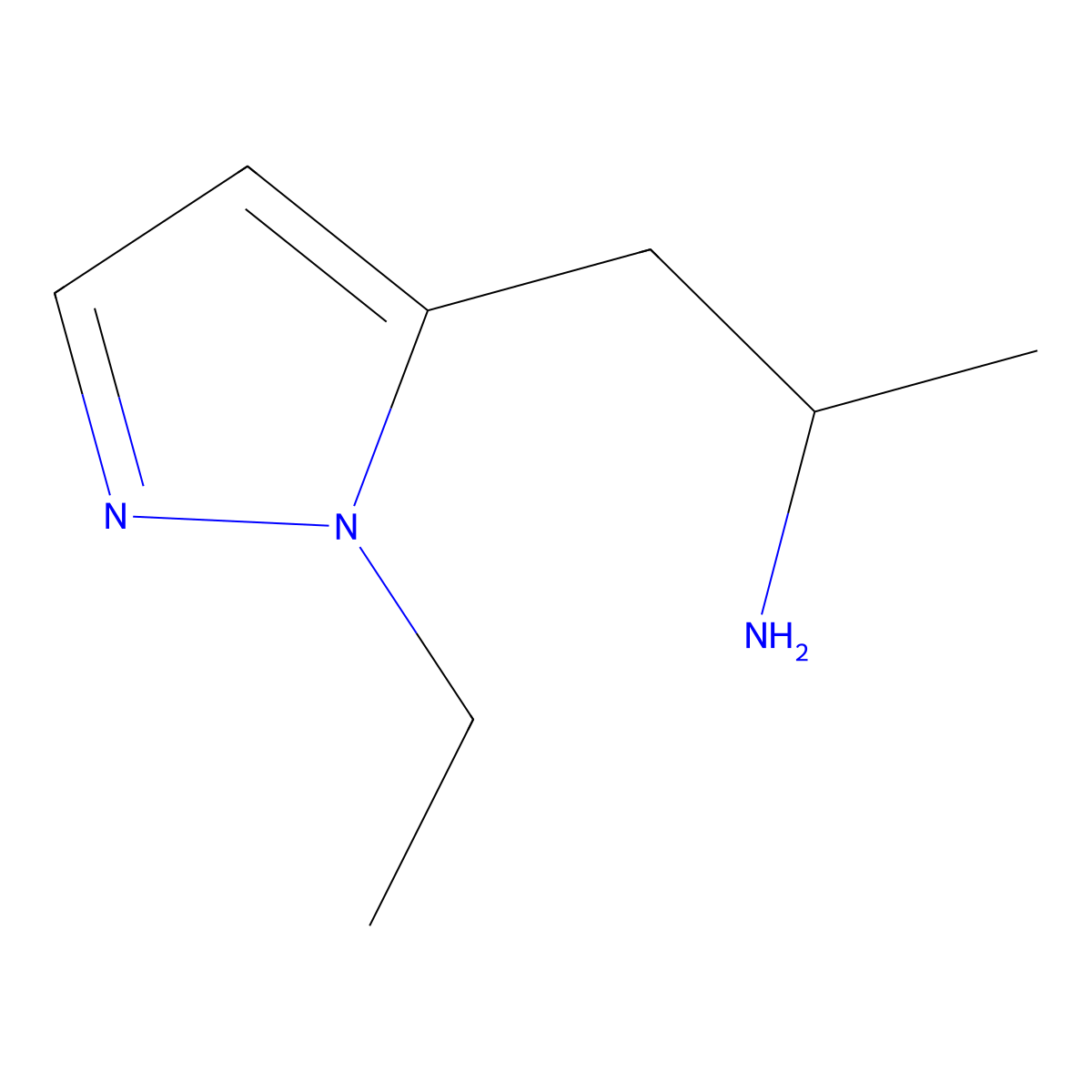 [2-(1-Ethyl-1H-pyrazol-5-yl)-1-methylethyl]amine molecular structure, CAS 1365964-19-7