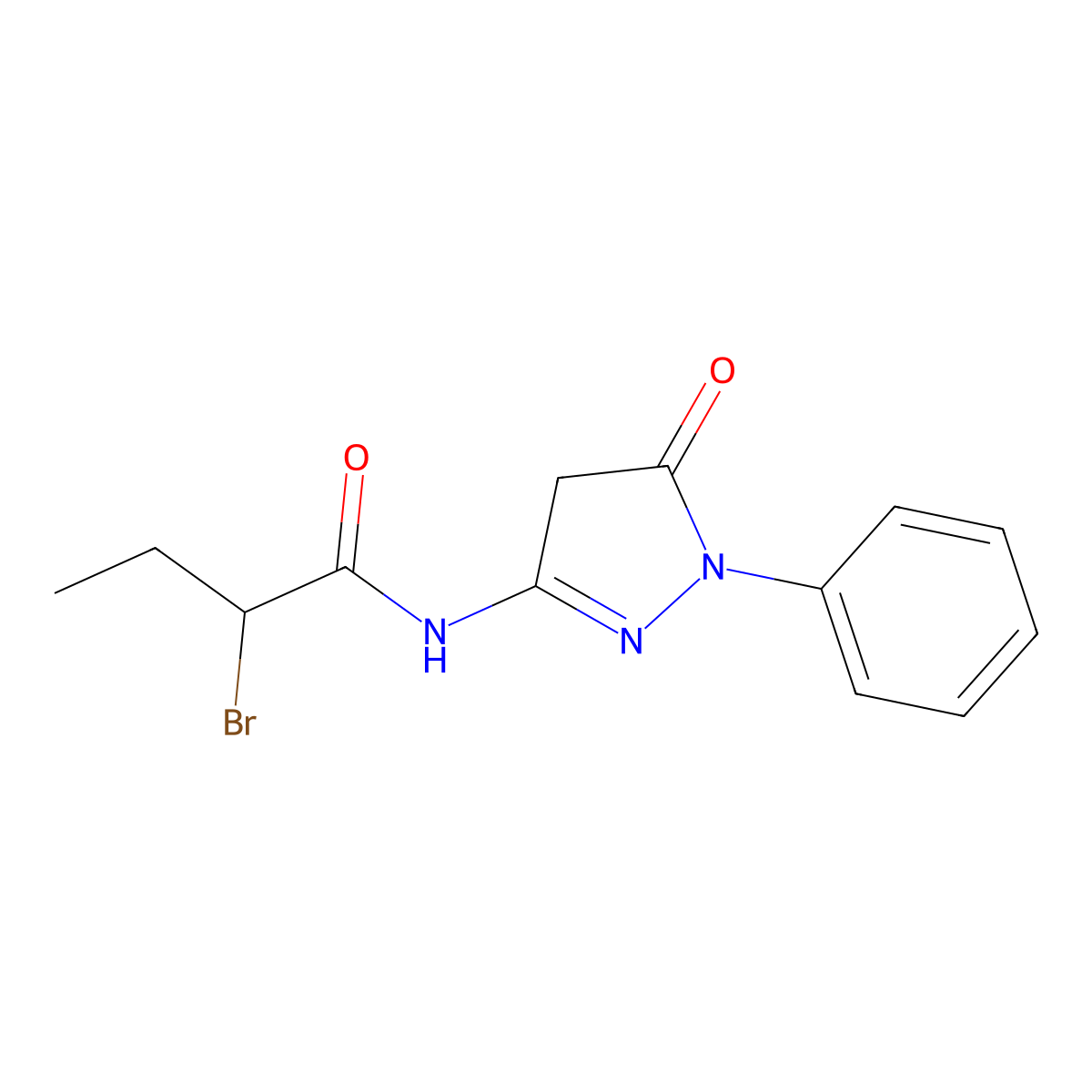 2-Bromo-N-(5-oxo-1-phenyl-4,5-dihydro-1H-pyrazol-3-yl)butanamide molecular structure, CAS 1365964-26-6