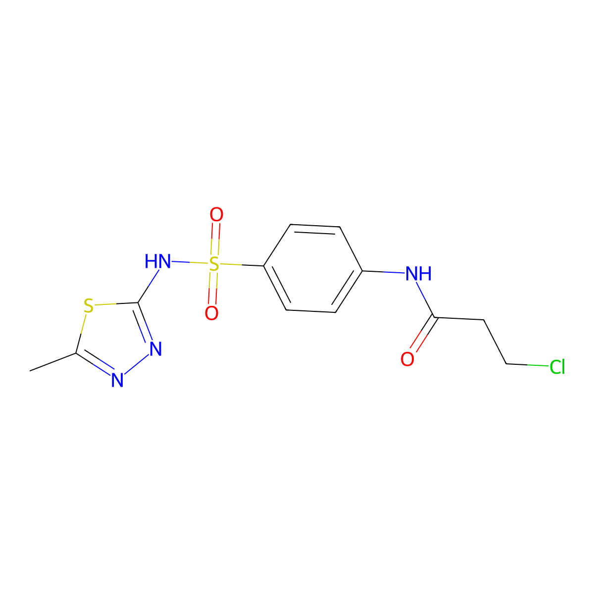 3-Chloro-N-(4-{[(5-methyl-1,3,4-thiadiazol-2-yl)amino]sulfonyl}phenyl)propanamide molecular structure, CAS 1365964-29-9