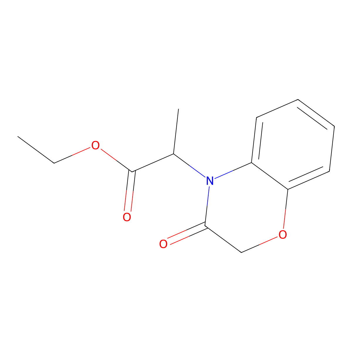 Ethyl 2-(3-oxo-1,4-benzoxazin-4-yl)propanoate molecular structure, CAS 1365964-34-6