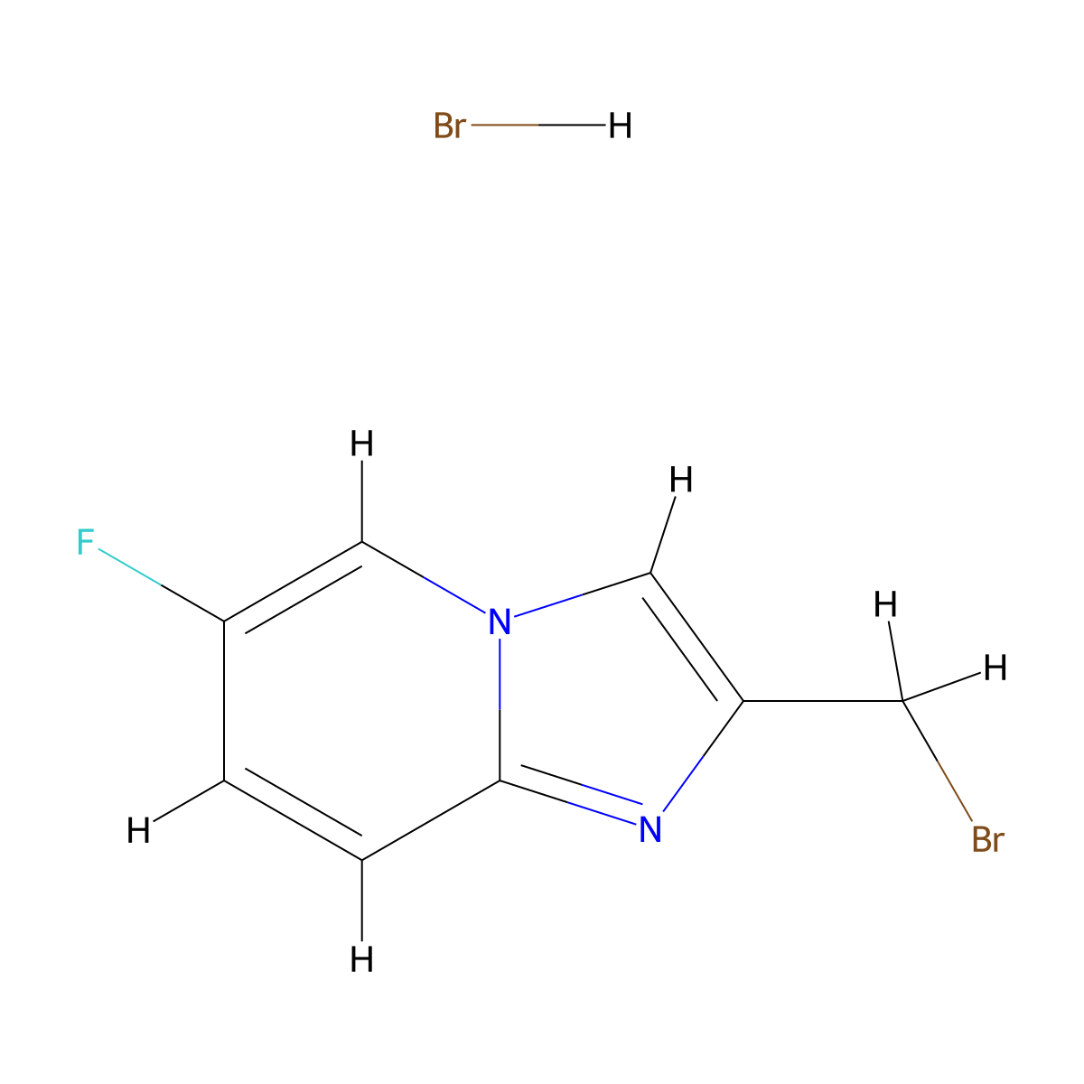 2-(Bromomethyl)-6-fluoroimidazo[1,2-a]pyridine hydrobromide molecular structure, CAS 1365965-12-3